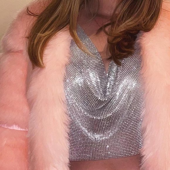 Pink Faux Fur Coat BOPT - Picture 5 of 5